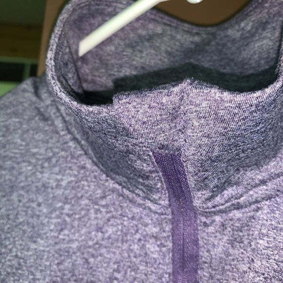 Reebok Jacket Women S Athletic Quarter Zip Stretch Pull Over Purple Grey Nylon - Picture 9 of 14